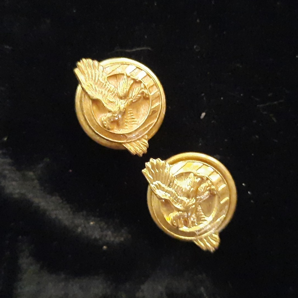 WWII Ruptured Duck, Brass Button Cufflinks